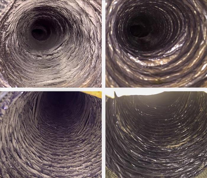 Before and after an air duct cleaning service done by SERVPRO