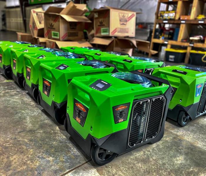 SERVPRO equipment in the warehouse of our Forest City office.